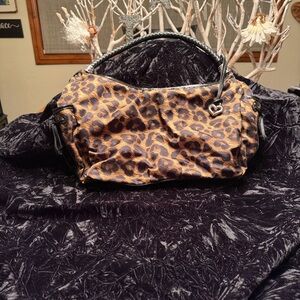 Brighton Animal Print Shoulder Bag with Heart Charm